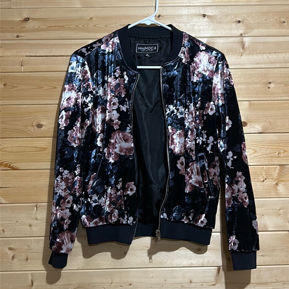 Girls Boutique Velvet Bomber Jacket SZ:12Y